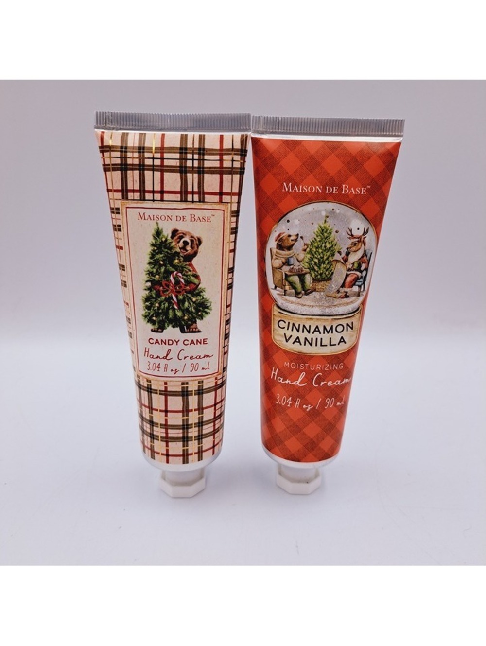 Holiday Bath & Body Hand Cream Set Christmas Candy Cane & Cinnamon Vanilla